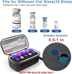 Estuche Protector para Viales de Insulina, Bolsa Organizadora para Viales de Insulina para Diabéticos, para Viales Estándar de 1ml, 3ml, 5ml y 10ml, Sin Paquete de Hielo - Product Image 4