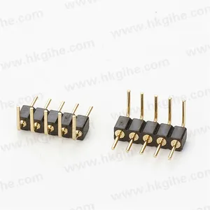 Penjualan terlaris konektor 5 pin boarto boarpcb strip header 2mm pitch male plug sudut kanan satu baris machiner emas