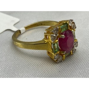 Nouvelle bague de luxe en rubis et tsavorite, argent sterling 925, cadeau pour fête, mariage, fiançailles, cérémonies religieuses, événements - Product Image 3