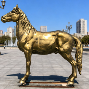 Vente en gros réaliste <span class=keywords><strong>Sculpture</strong></span> de cheval en <span class=keywords><strong>bronze</strong></span> finition peinte couleur personnalisée Design de luxe moderne résistant aux intempéries taille personnalisée animal - Product Image 1