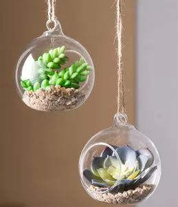 most popular Decorative Tea Light Candle Holders ball hydroponic Plants hanging glass terrarium vase for Home Garden decoration