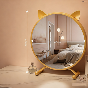 Miroir de maquillage écologique Kitty INS Vint vintage au design moderne Miroir cosmétique de bureau en plastique durable de qualité personnalisé - Product Image 2