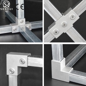 Raccord d'angle carré en alliage d'aluminium, collier de serrage pour tuyau métallique, raccords de main courante, connecteur de garde-corps en acier galvanisé, fixations de garde-corps structurel - Product Image 4