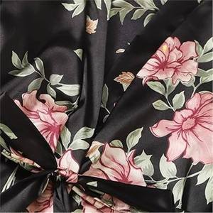 Conjunto de Bata de Invierno para Mujer, Talla Grande, Satén con Encaje, Estampado Floral, Cuello en V, Lencería Sexy, Estilo Europeo Americano, Kimono - Product Image 5