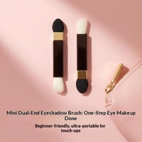 Kuas Eyeshadow Dua Sisi Berbulu Halus, Alat Kecantikan, Kuas Blending, Kepala Spons Berbulu Lembut, Eyeshadow Portabel