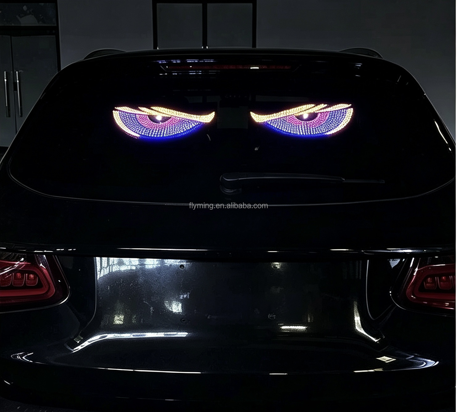 LED Devil's Eye Display Screen Wireless Sticker Three-Color Dynamic <strong>Demon</strong> Eye Light Panel 6V Universal Decoration <strong>Accessories</strong>