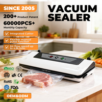 Machine de mise sous vide électrique automatique avec coupe-sac intégré, compacte, pour la conservation des aliments, faible bruit, pour la cuisine et la maison