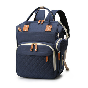 2025 moda mamá bolsas de pañales conjunto mochila bebé pañal al por mayor cambiar cama mamá bolsa de pañales - Product Image 3