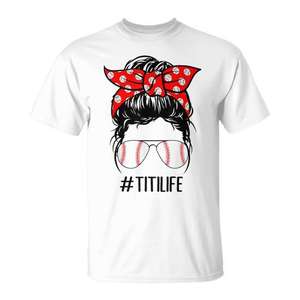 Titi Life Baseball Softball Messy Bun - Camiseta informal para mujer - Product Image 1
