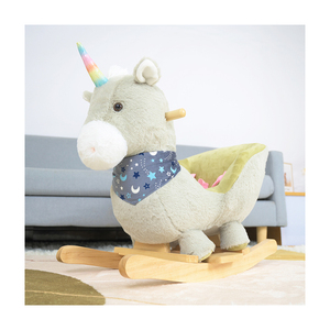 Trẻ Em Của Ride-On Bằng Gỗ Sang Trọng <span class=keywords><strong>Unicorn</strong></span> Rocking Horse Mềm Xe Đẩy Em Ghế Dễ Thương Bé Đồ Chơi Cho Trẻ Em - Product Image 1
