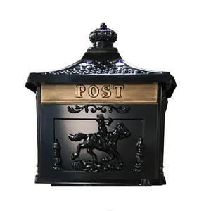 Outsider Letterbox Crown Head Black Cast Aluminum Letter Box Mailbox <strong>Postbox</strong> - Product Image 6