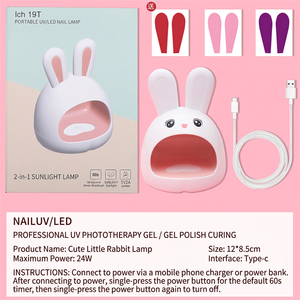 Mini Lámpara UV LED para Uñas con Diseño de Conejito, Cuerpo de Plástico Portátil, Longitud de Onda de 365nm, para Uso Doméstico - Product Image 5