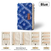 Scatola Regalo per Gioielli Personalizzata, Borsa Portaoggetti in Tessuto Denim, Scatola per Gioielli Personalizzata Stile Libro, Scatola da Viaggio per Conservare Gioielli