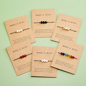 Pulsera Ajustable Trenzada con Cuentas de Piedras Preciosas de Lujo de 6 mm, Pulsera de la Amistad para Pedir un Deseo - Product Image 1