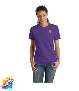 Camiseta Casual de Verano 2022 para Mujer, Cuello Redondo, Manga Corta, 100% Algodón, a Rayas, Transpirable - Product Image 2