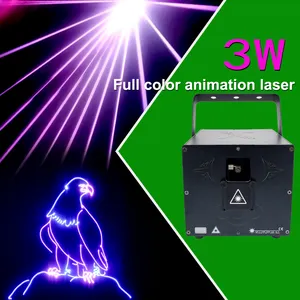 Harga pabrik animasi Warna Penuh 1W/2W/3W/5W/8W/10W ILDA lampu Laser panggung pertunjukkan pesta disko lampu Laser RGB