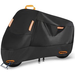 NOVISON Housse de moto universelle toutes saisons grande taille en polyester Oxford imperméable, protection UV, logo personnalisé pour l'extérieur - Product Image 1