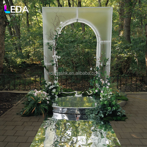 LEDA Luxury European Style Transparent Square Metal <b>Stand</b> Wedding Arch Door <b>Backdrop</b> for Wedding Decor Party - Product Image 1