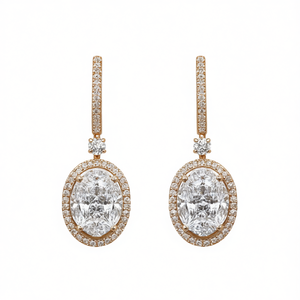 Orecchini Pendenti Ovali da Donna, Tono Oro, Accessorio di Moda per Uso Quotidiano - Product Image 1