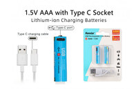 Batterie Li-ion Rechargeable AA 14500 Type-C 1,5V (CE/RoHS, 1500 Cycles) pour Capteurs Solaires/IoT – Charge Rapide USB-C OEM en Vrac