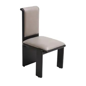 Chaise de salle à manger de luxe en bois massif sans accoudoirs et en tissu moderne de loisirs chaise de salle à manger de restaurant chaise de salle à manger moderne noire
