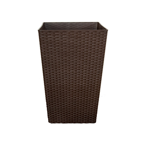 Maceta <span class=keywords><strong>de</strong></span> flores <span class=keywords><strong>de</strong></span> resina cuadrada decorativa para interiores, <span class=keywords><strong>macetas</strong></span> <span class=keywords><strong>de</strong></span> mimbre sintéticas grandes para jardín y hogar - Product Image 6