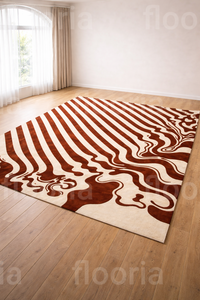 Abstract Pattern Wool <b>Acrylic</b> Area Rug Rectangle Modern Living Room Stain Resistant Hand loom Medium Pile Latex Backing - Product Image 4