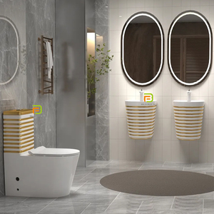 Nhà máy thiết bị vệ sinh Suites trọng lực Đỏ bừng <span class=keywords><strong>commode</strong></span> gốm WC nhà vệ sinh đặt phòng tắm vòng một mảnh nhà vệ sinh và bệ lưu vực - Product Image 4