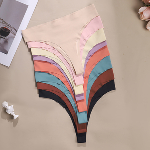 กางเกงในผู้หญิงแบบไร้รอยต่อ ป้องกันการมองเห็นช่วงเป้า กางเกงในทรงทีแบ็ค รับผลิตตามสั่งพร้อมสกรีนโลโก้ ขายส่ง - Product Image 3