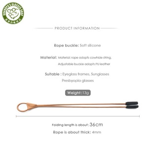 Bracelet de <span class=keywords><strong>lunettes</strong></span> de soleil rétro réglable en cuir de vachette rustique pour hommes avec logo personnalisé <span class=keywords><strong>cordon</strong></span> de cou pour <span class=keywords><strong>lunettes</strong></span> - Product Image 5