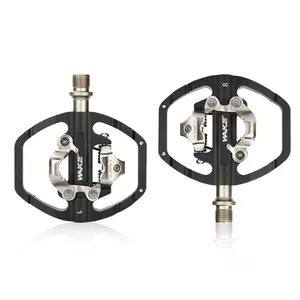 WAKE Double Sided Mountain Bike Pedals, Self Locking SPD Pedals, Tension Adjustment Clip Swivel Bike Pedals