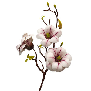 QIHAO Medium Sized Kapok Magnolia <b>Artificial</b> <b>Flowers</b> PU Plastic High Simulation Home Decor - Product Image 5