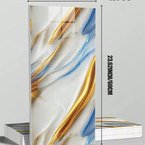 Stickers auto-adhésifs modernes 30*60cm Papier peint PVC imperméable ressemblant à du marbre pour décoration murale Décalcomanies pour le salon - Product Image 2