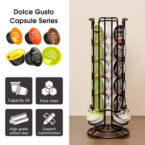 Soporte Giratorio de Acero Inoxidable para 24 Cápsulas de Café <span class=keywords><strong>Dolce</strong></span> <span class=keywords><strong>Gusto</strong></span>, para el Hogar o la Oficina, Almacenamiento y Limpieza de Vajilla - Product Image 2