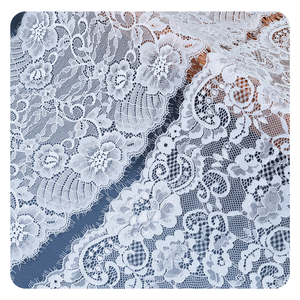 Benutzer definierte französische elastische Spitze Spandex Nylon 18,5/20CM Flower Stretch <span class=keywords><strong>Lace</strong></span> Trim für Kleid - Product Image 1