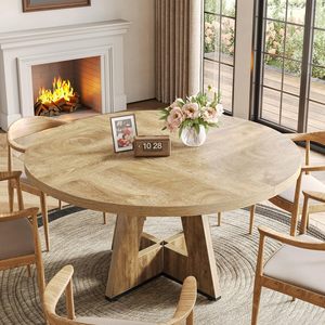 Mesa de Comedor SENYU Moderna con Base de Pedestal de Madera de 47 Pulgadas para 4-6 Personas, Mesa Redonda para Cocina y Comedor - Product Image 4