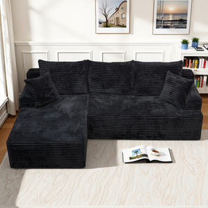 Ensemble de canapé modulaire en forme de L pour salon, inclinable, rembourré en éponge, tissu, design moderne, écologique, lit 603 - Product Image 3