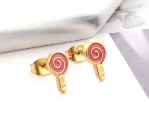 Orecchini a Forma di Lecca-Lecca in Acciaio Inossidabile Inspire Jewelry per Ragazze, Gioielli Antiallergici Carini e Dolci, Regali di Compleanno e Pasqua - Product Image 1