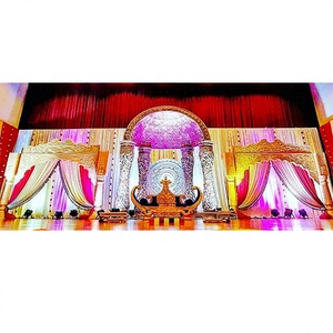 Royal Wedding Mandap Set Bodas hindúes Fibra tallada Mandap Set Indian Golden Best Tradicional Wedding Mandaps Fabricante EE. UU. - Product Image 1