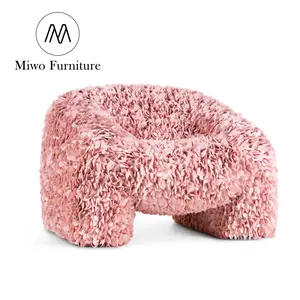 Wohnzimmer Sherpa Blütenblatt Lounge Chair Kreativer Schönheits salon Single Casual Pink Sessel Hortensia Pink Princess Single Sofa