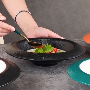 Plato de melamina con forma de sombrero de paja, plato para restaurante de hotel, plato de estilo occidental de alta gama, plato para sopa, plato hondo para verduras, tazón para ensalada - Product Image 3
