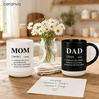 Taza de Cerámica Personalizada con Definición de Mamá y Papá, Taza de Café Mate de Dos Tonos, OEM ODM, Regalo al por Mayor