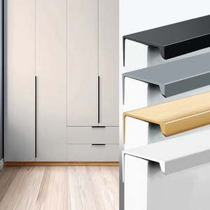 Poignées dissimulées modernes en aluminium multicolores à montage arrière pour armoires, placards et tiroirs – Quincaillerie <span class=keywords><strong>de</strong></span> meubles - Product Image 1