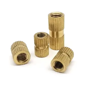 US Standard 4#-40 6#-32 8#-32 10# 1/4-20 Solid Brass Copper Hot Melt Adhesive Injection Molding Knurl Embedded Insert Nut