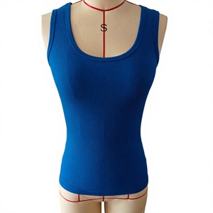 Camiseta sin mangas de punto sólido de calidad premium personalizada para mujer, informal, transpirable, de spandex y poliéster, para mujer - Product Image 5
