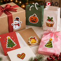 Autocollants résistants aux intempéries, écologiques et durables, découpés sur mesure, mignons, de Noël, en vinyle imperméable, motif sapin de Noël et bonhomme de neige