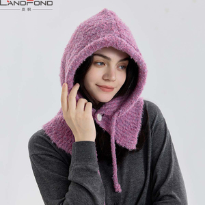 Landfond Nouveauté : Bonnet Cache-Cou Intégré en Laine Mélangée Tricotée Style Fil Anneau pour <span class=keywords><strong>Femme</strong></span> – Idéal Automne/Hiver - Product Image 5