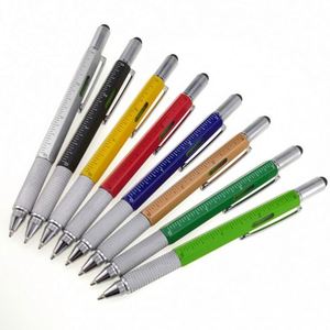 Bolígrafo Multifuncional 5 en 1, Diseño Novedoso en Color Amarillo, con Punta de Metal, Destornillador, Regla y Graduador, 1.0 mm - Product Image 1