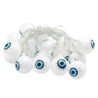 Lampu Tali LED Halloween Bentuk Labu, Lampu Peri Bola Mata Tengkorak Bertenaga Baterai, Dekorasi Pesta, Kalung