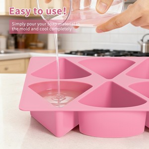 Moule triangulaire en silicone à 6 cavités, sans BPA, facile à démouler, outils pour la fabrication de gâteaux, de chocolat et de savon - Product Image 2